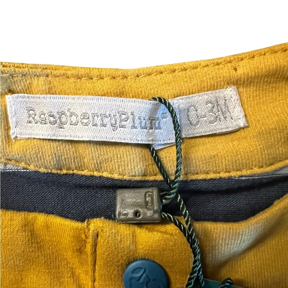 Raspberry Plum Charming Gray and Yellow Striped Kids Onesie Size 0-3 Months - Picture 5 of 7